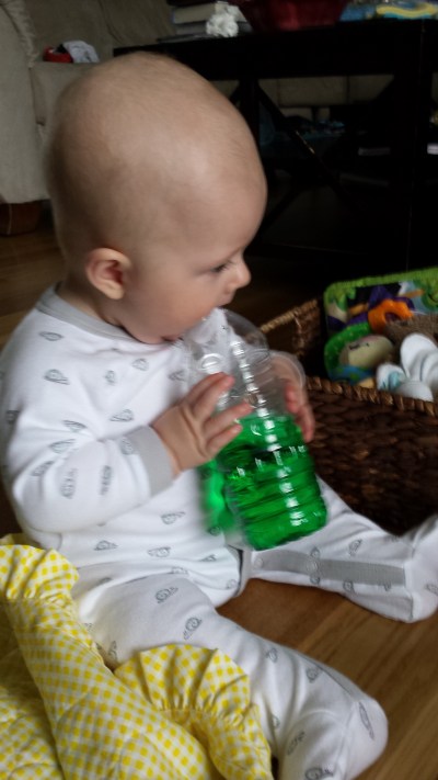 Chewing on a sensory bottle