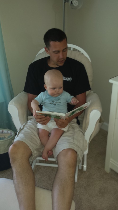 Daddy reading a bedtime story