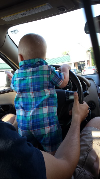 Stretching his legs!