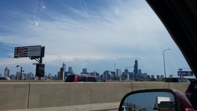 Stopped in traffic in Chicago